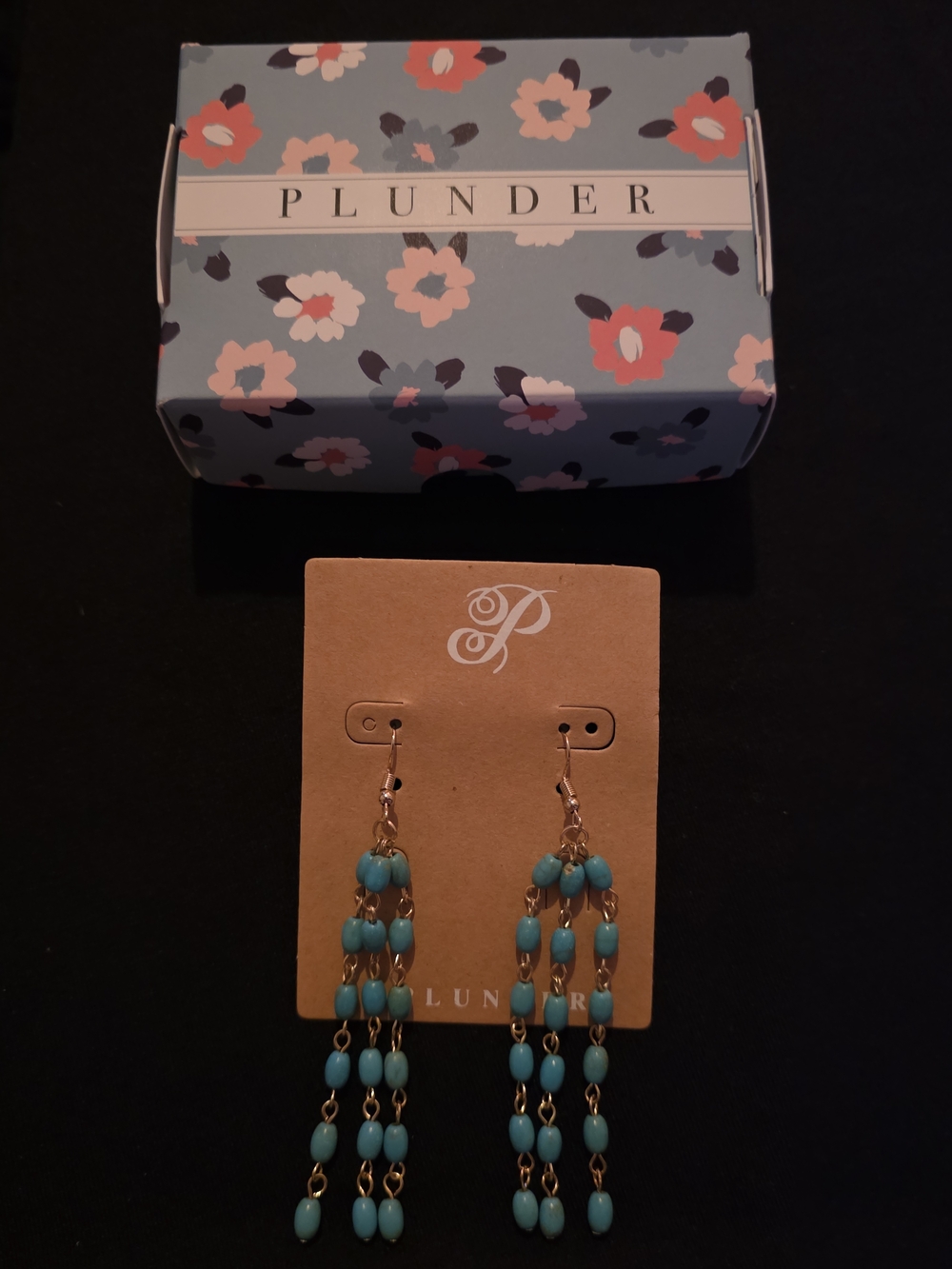 Plunder Turquoise Blue Beaded Cascade Earrings